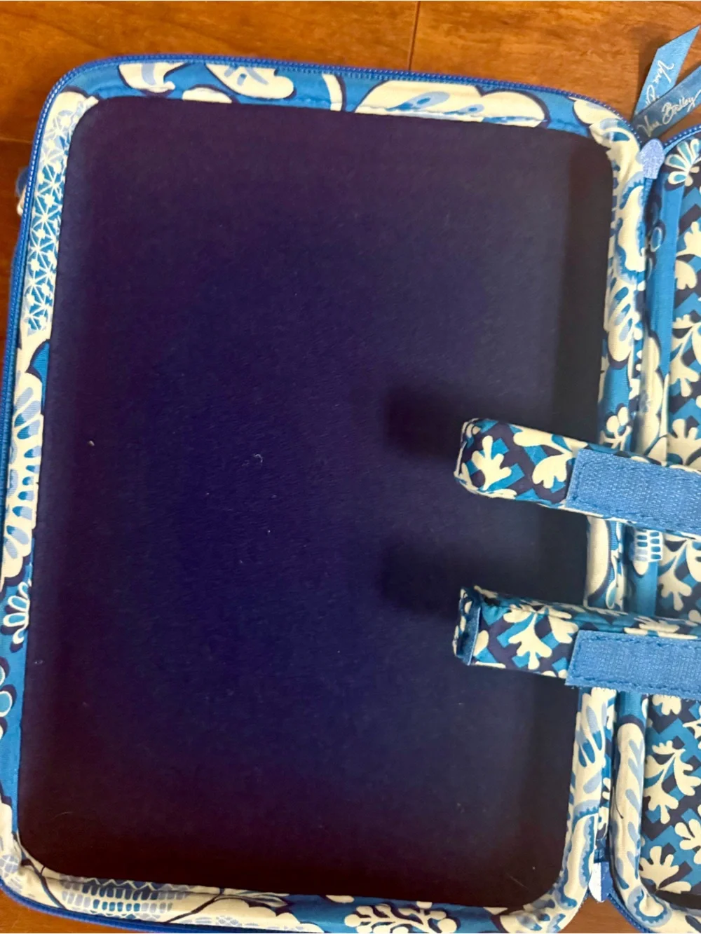Vera Bradley Blue Lagoon Hard Side Tech Portfolio Organizer Case Bag Crossbody